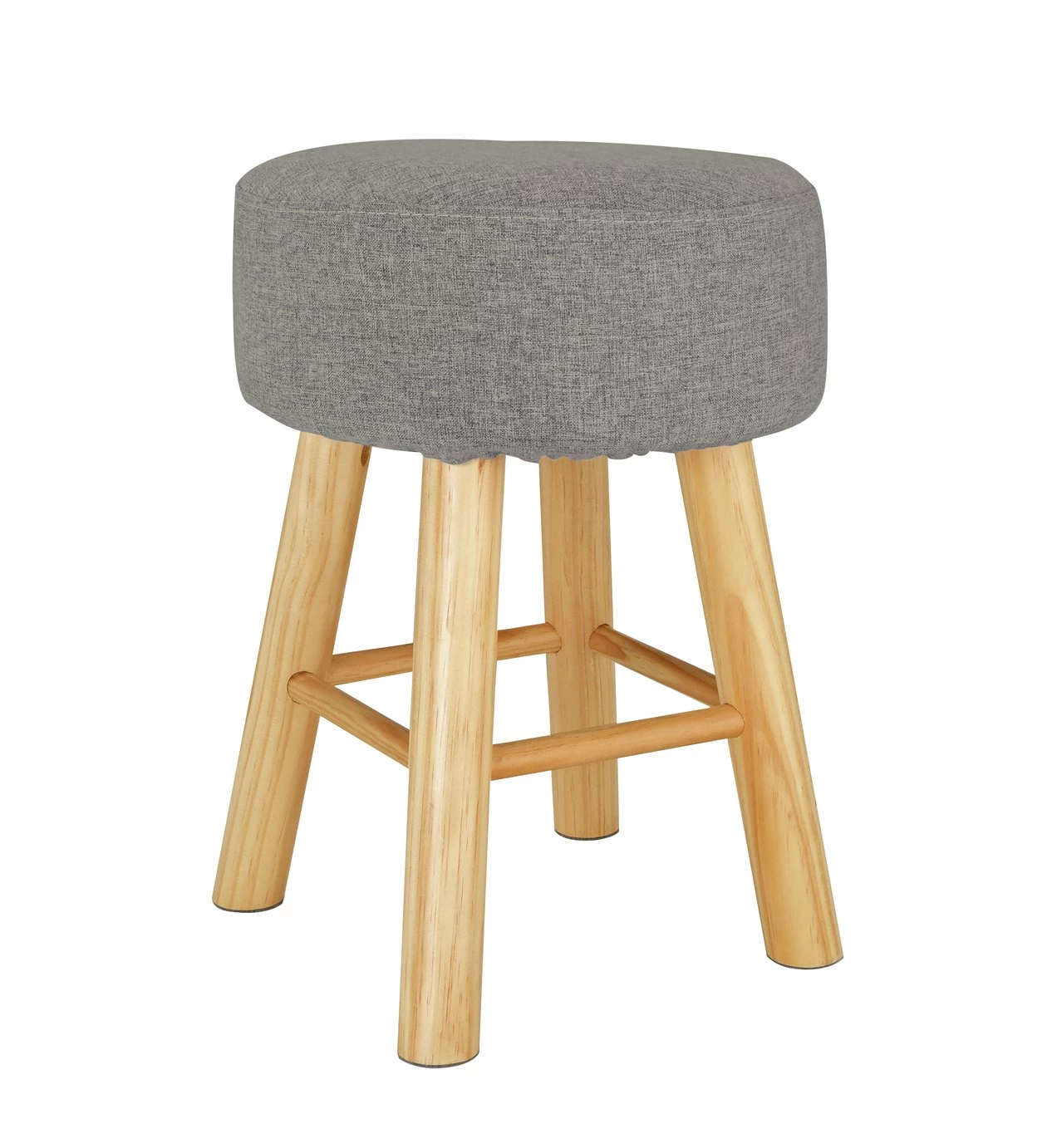 Habitat Sophie Small Fabric Stool - Light Grey 3 Habitat Sophie Small Fabric Stool - Light Grey - Image 3