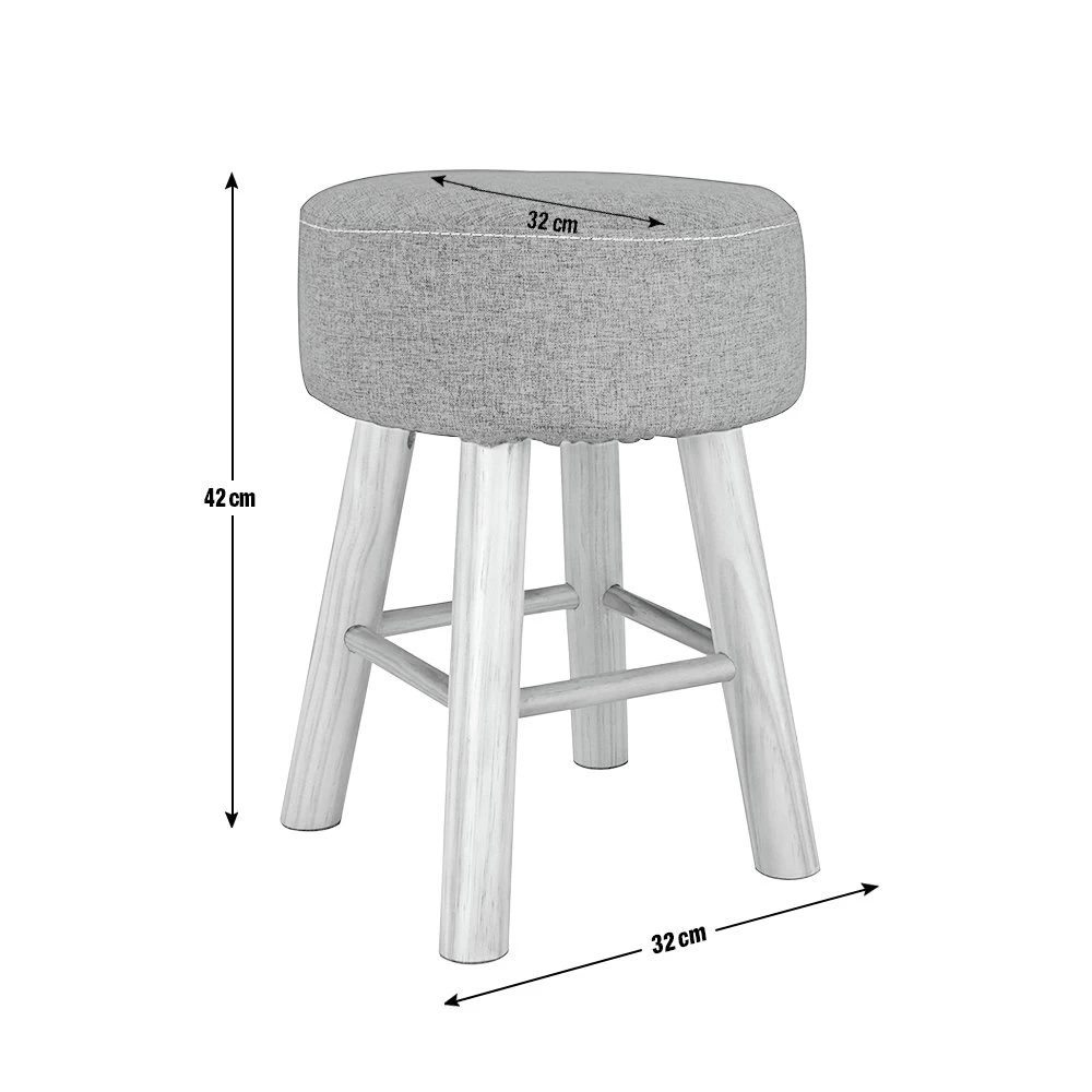 Habitat Sophie Small Fabric Stool - Light Grey 5 Habitat Sophie Small Fabric Stool - Light Grey - Image 5