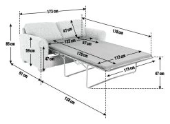 Habitat Lisbon Small Double Fabric Sofa Bed - Charcoal 17 Habitat Lisbon Small Double Fabric Sofa Bed - Charcoal -Habitat Shop 9198786 R E001