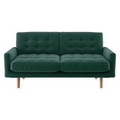 Habitat Fenner Velvet 2 Seater Sofa - Emerald