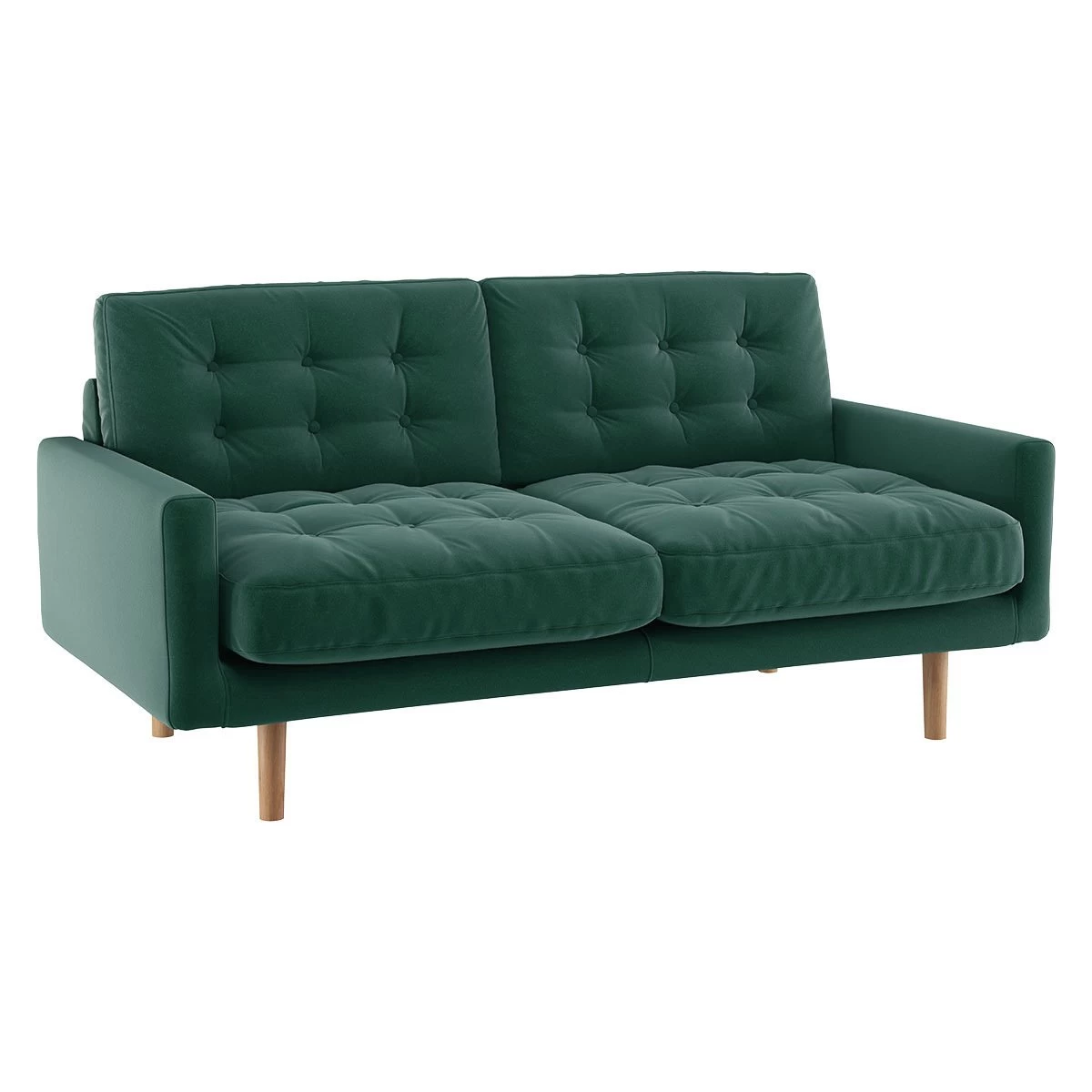 Habitat Fenner Velvet 2 Seater Sofa - Emerald 5 Habitat Fenner Velvet 2 Seater Sofa - Emerald - Image 5