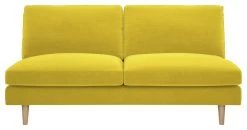 Habitat Teo Velvet 2 Seater Sofa - Yellow