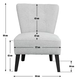 Habitat Delilah Fabric Cocktail Chair - Light Grey -Habitat Shop 9221433 R E020