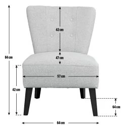 Habitat Delilah Fabric Cocktail Chair - Light Grey -Habitat Shop 9221433 R Z020A