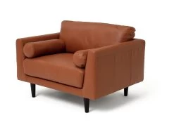 Habitat Jackson Leather Cuddle Chair - Tan -Habitat Shop 9309939 R Z002A