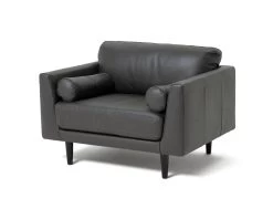 Habitat Jackson Leather Cuddle Chair - Grey -Habitat Shop 9338113 R Z002A