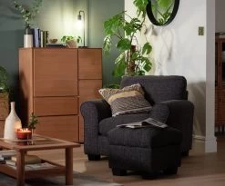 Habitat Lisbon Fabric Armchair - Charcoal -Habitat Shop 9362897 R Z001C