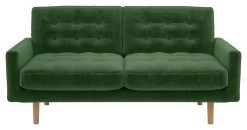 Habitat Fenner Velvet 2 Seater Sofa - Moss Green