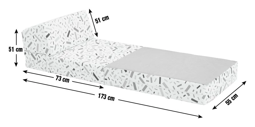 Habitat Kids Zowie Confetti Fabric Chair Bed 4 Habitat Kids Zowie Confetti Fabric Chair Bed - Image 4