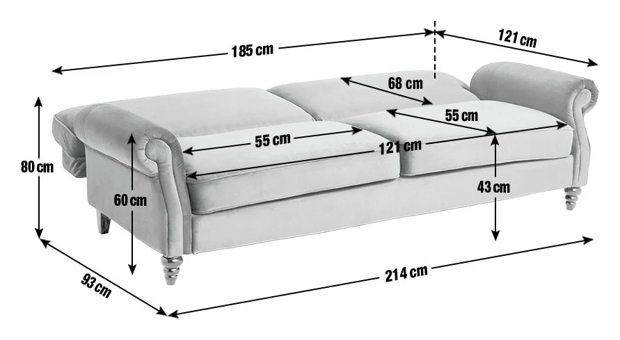 Habitat Joel 3 Seater Fabric Clic Clac Sofa Bed – Navy 2 Habitat Joel 3 Seater Fabric Clic Clac Sofa Bed – Navy - Image 2