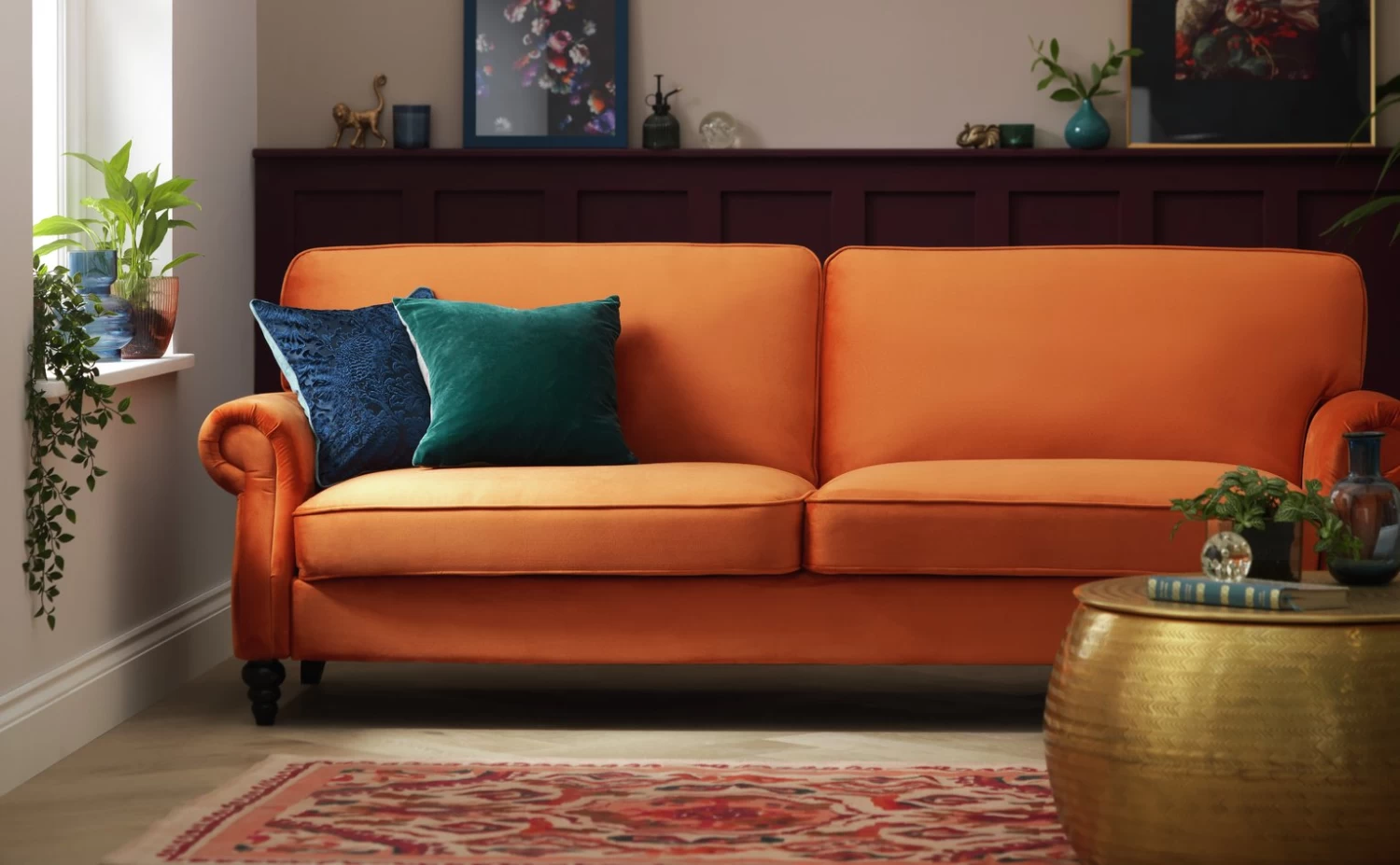 Habitat Joel 3 Seater Fabric Clic Clac Sofa Bed - Orange 2 Habitat Joel 3 Seater Fabric Clic Clac Sofa Bed - Orange - Image 2