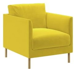 Habitat Hyde Velvet Armchair - Yellow -Habitat Shop 9452013 R Z008A