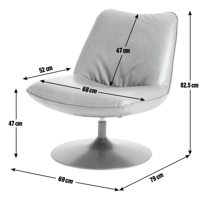 Habitat Nanna Faux Leather Swivel Chair - Tan 8 Habitat Nanna Faux Leather Swivel Chair - Tan - Image 8