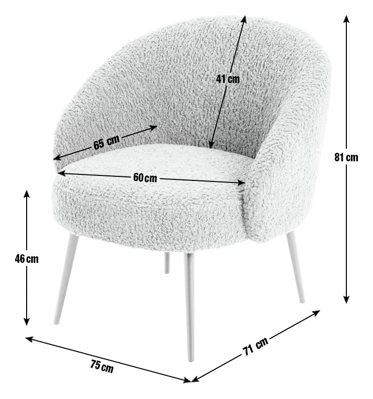 Habitat Ash Boucle Accent Chair - Grey 4 Habitat Ash Boucle Accent Chair - Grey - Image 4