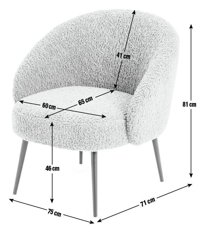 Habitat Ash Boucle Accent Chair - Cream 4 Habitat Ash Boucle Accent Chair - Cream - Image 4