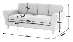 Habitat Carrie Fabric 3 Seater Sofa - Graphite 11 Habitat Carrie Fabric 3 Seater Sofa - Graphite -Habitat Shop 9579879 R E001
