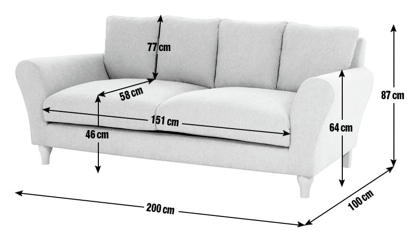 Habitat Carrie Fabric 3 Seater Sofa - Graphite 4 Habitat Carrie Fabric 3 Seater Sofa - Graphite - Image 4