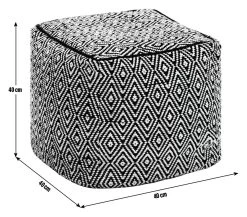 Kaikoo Durrie Cotton Footstool - Black & White 6 Kaikoo Durrie Cotton Footstool - Black & White -Habitat Shop 9619753 R E001