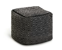 Kaikoo Durrie Cotton Footstool - Black & White 7 Kaikoo Durrie Cotton Footstool - Black & White -Habitat Shop 9619753 R Z002A